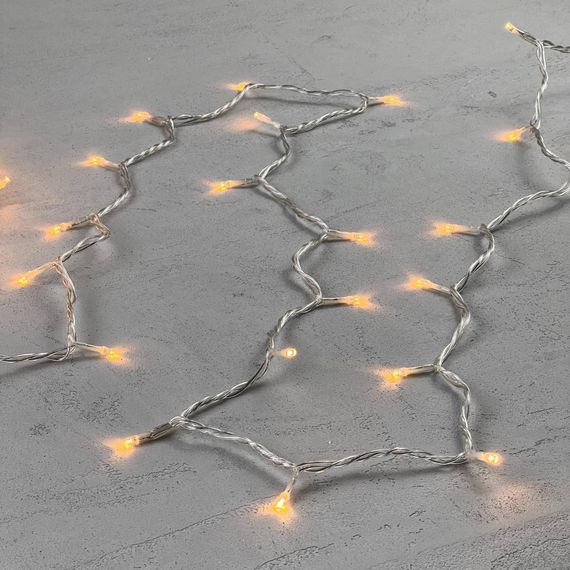 Светодиодная нить 100 экстра теплых белых LED ламп, 10 м., 24В., прозрачный провод ПВХ, LTC (PST100-10-1EWW)