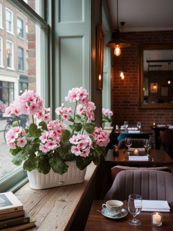 Герань розовая 40см в балконном ящике