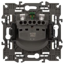 14-2103-02 ЭРА Розетка 2P+E Schuko со шторками с крышкой, 16A-250В, IP20, Эра Elegance, сл.кость