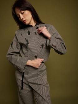 Костюм брючный АУРА, коричневый