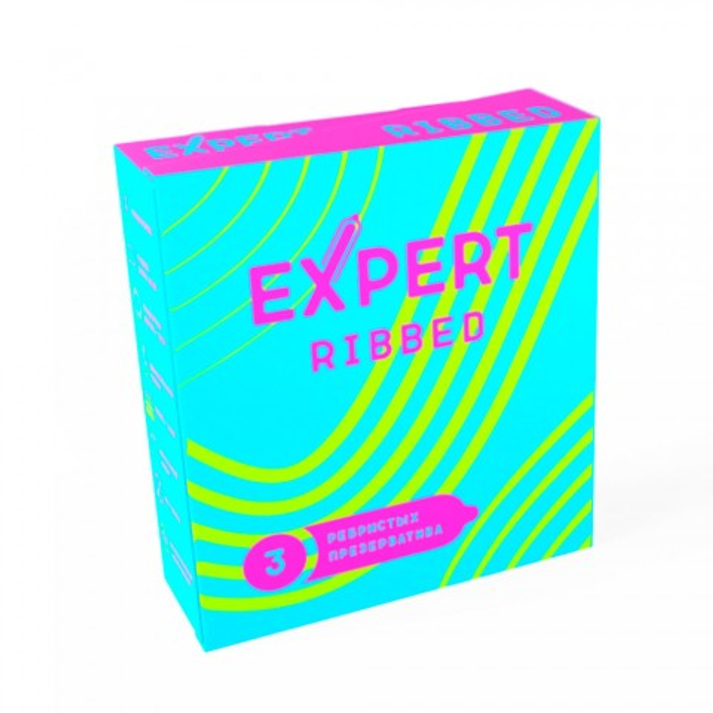 Презервативы EXPERT Ribbed, ребристые, 3 шт