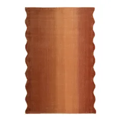 Ковер из шерсти over horizon терракотового цвета из коллекции trendy ruffles, 120х180 см