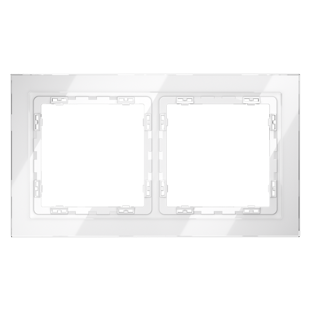 Рамка стеклянная на 2 поста, (белый, стекло) Voltum S70 VLS110201