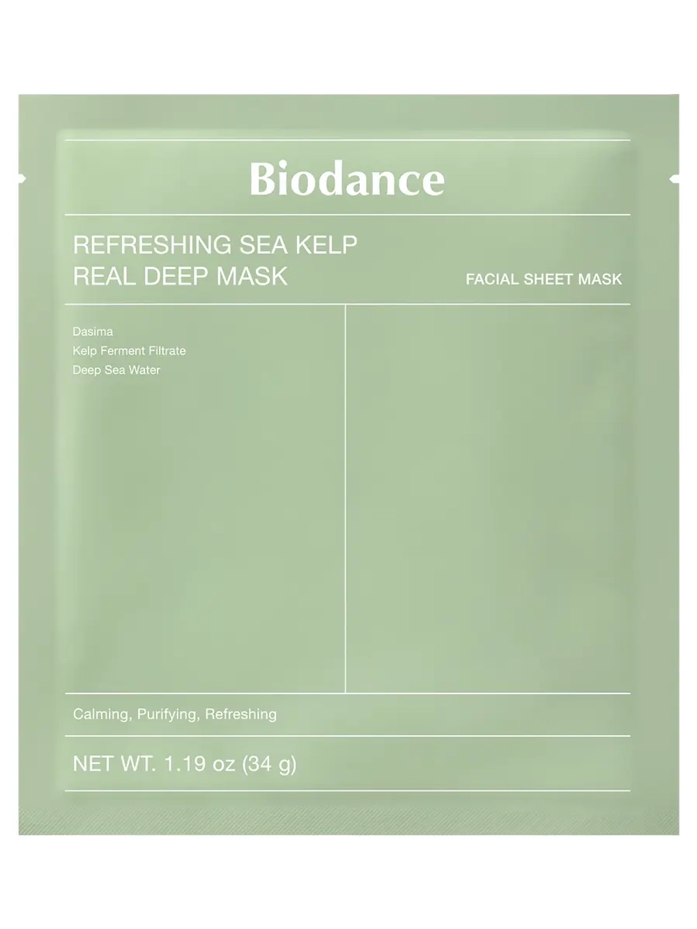 Biodance Освежающая гидрогелевая маска с морскими водорослями Refreshing Sea Kelp Real Deep Mask 34 гр