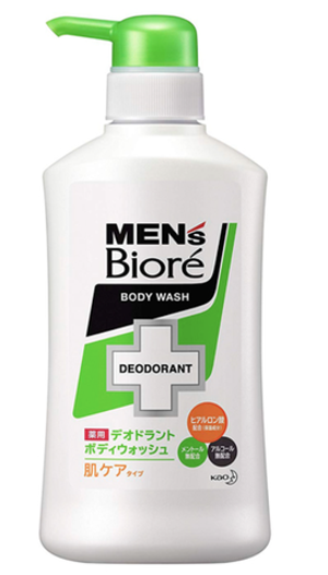 Kao Mens "Biore" Увлажняющий и дезодорирующий гель для душа с антибактериальным действием с цветочным ароматом , диспенсер 440 мл.
