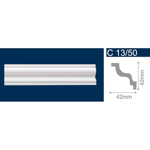 СОЛИД Плинтус потолочный, пенополистирол С13/50 42х42мм (2м)