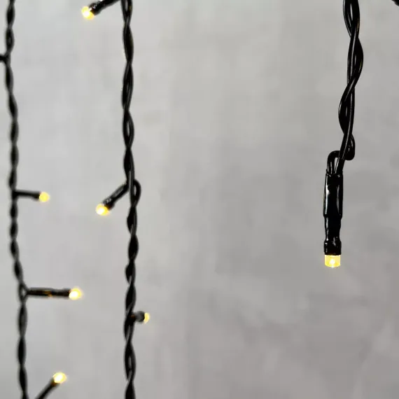 Гирлянда Бахрома 3,1*0,5 м., 24В., 150 тепло-белых LED ламп, провод черный ПВХ, IP54, LTC (PIL150-11-1WW)