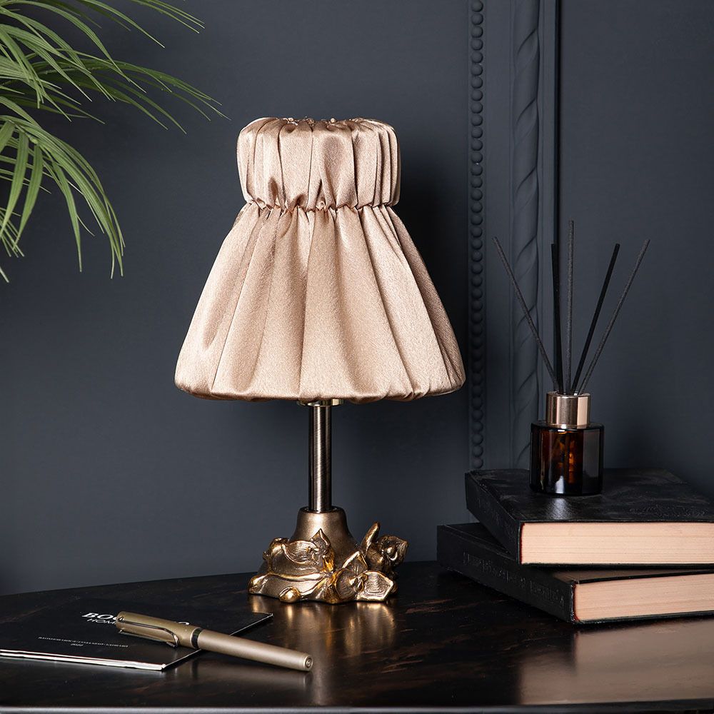 Настольная лампа Орхидея Лайм Бронза с абажуром Адель Бронза