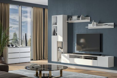 Токио Гостиная вариант 3 Белый текстурный