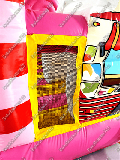 Коммерческий надувной батут "Мороженое розовое" 6*4*2,8 м