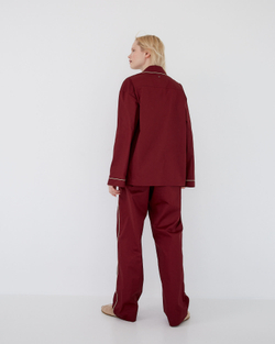 Комплект: рубашка и брюки с кантом бордо
