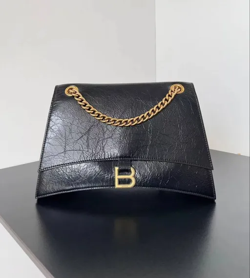 Сумка BALENCIAGA Crush среднего размера, черного цвета