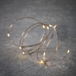 Декор гирлянда медный провод теплый белый свет б/о 20 ламп 200см Luca Lighting