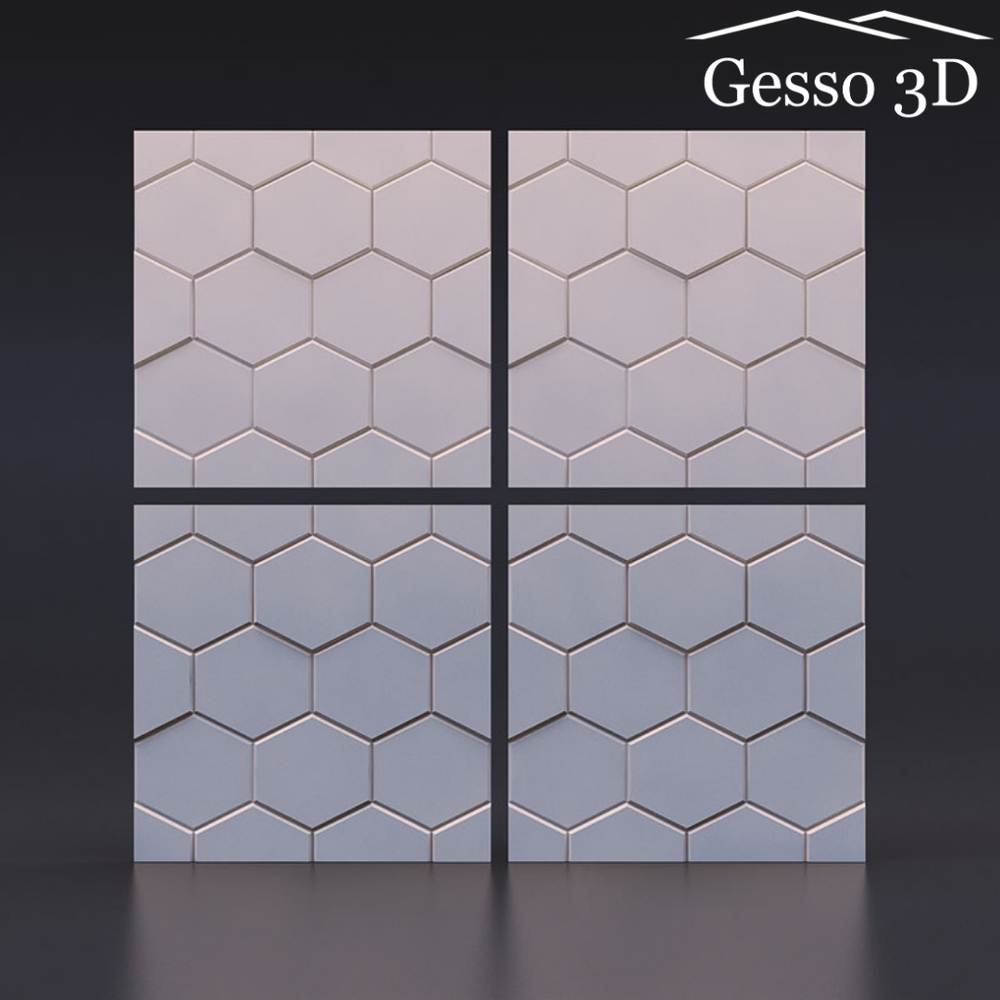 Гипсовая 3D панель Шестигранник