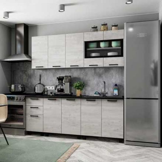 Кухня СКАНДИ 2,0м(компл№1)ЛДСП корп бел/бетон пайн (8ВК2;8ВК1;4ВК1;8РК1;8МК1;4РК3;фурн;б/ст)/8/