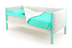 Детская кровать-тахта мягкая с бортиком Бельмарко Svogen мятно-белый