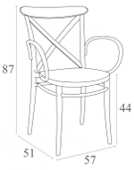 Кресло пластиковое Siesta Contract Cross XL, бежевый