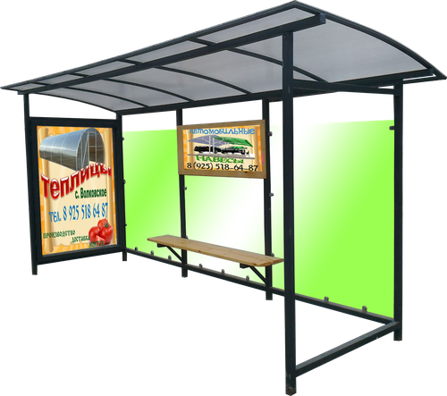 Остановочный павильон А-52 каленое стекло