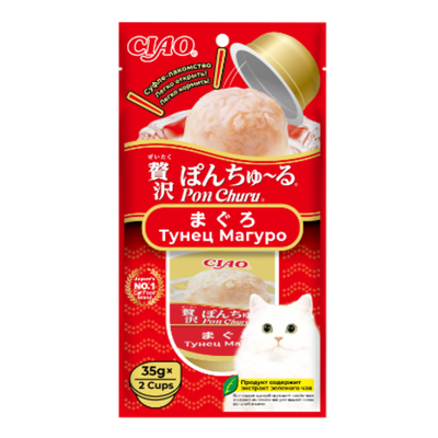Ru401 inaba ciao pon churu суфле-лакомство для кошек тунец магуро 35г*2шт