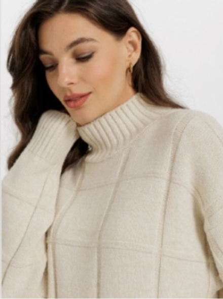 Джемпер женский квадраты Т144-02 молочный