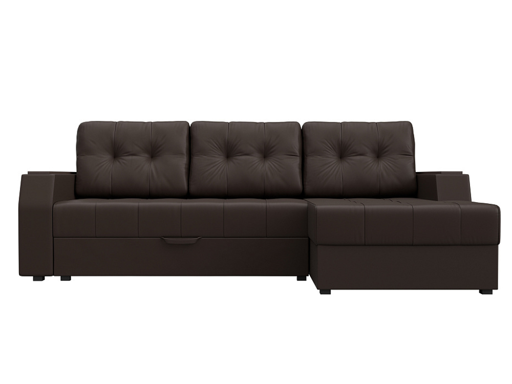 Диван угловой Эмир БС правый угол, Коричневый, Экокожа, 28405