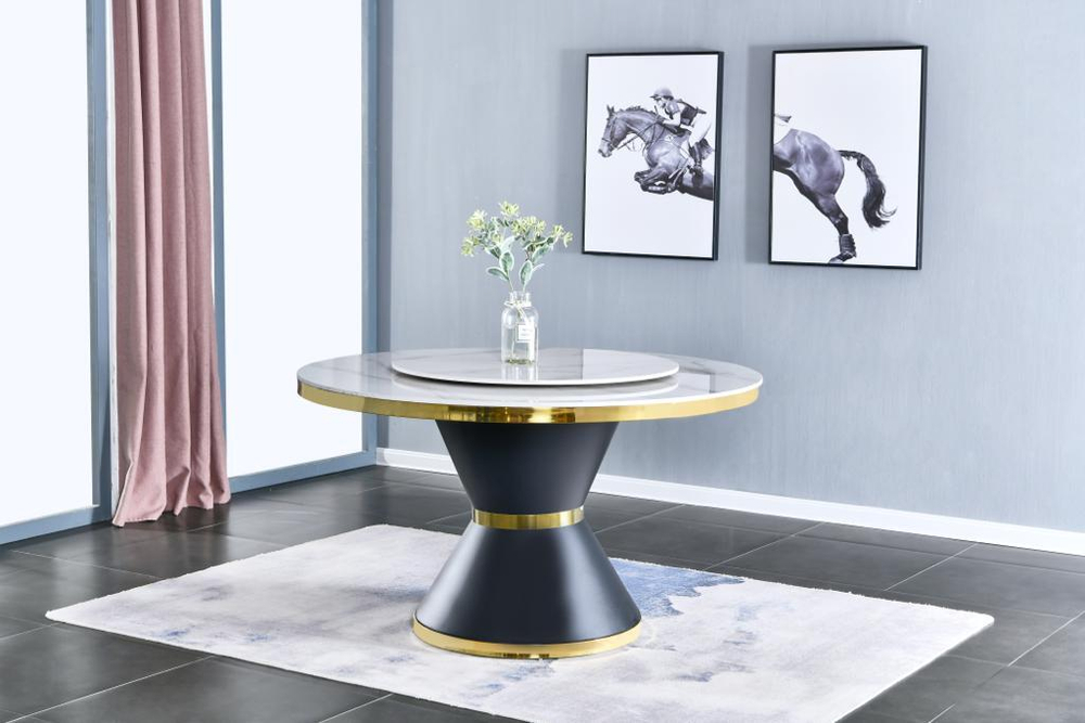 Стол обеденный Ist Casa Патрик, 130х130х75 см, белый мрамор