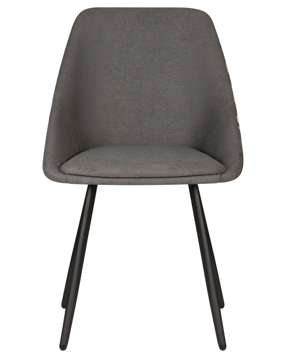 Стул обеденный DOBRIN MARKUS, ЭМАЛЬ ЧЕРНЫЙ МУАР ткань Candy Graphite+Escada Ochre