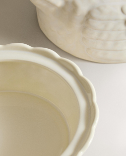 Zara Home блюдо сервировочное из фарфора, цвет кремовый, 21 см