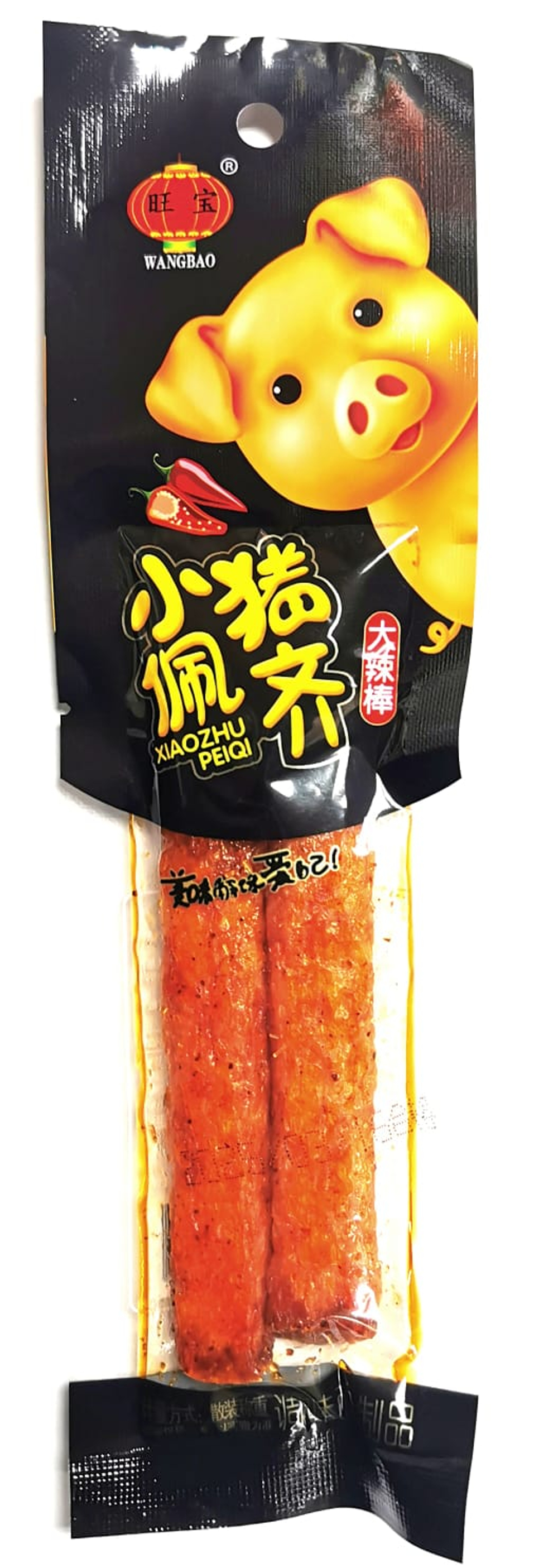 Соевая закуска Wang Bao острые палочки 22 гр свинка с перцем