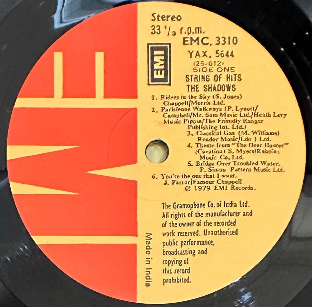 The Shadows- String Of Hits (Индия 1979г.)