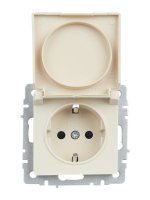 Розетка BRITE РСбш10-3-44-БрКр 16А IP44 с заземл. защ. шторки с крышкой механизм беж. IEK BR-R16-16-44-K10