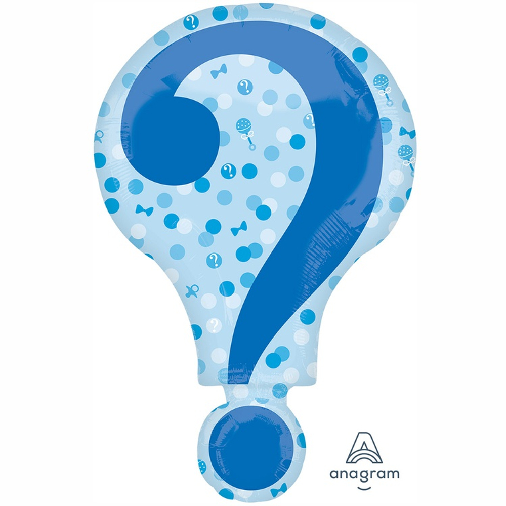 Шар Фольгированный Вопрос Мальчик или Девочка (Голубой)