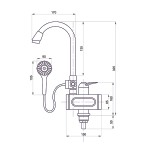 Проточный водонагреватель WH-004 (3,3 кВт, УЗО,умыв с лейкой,индикатор темп) MIXLINE