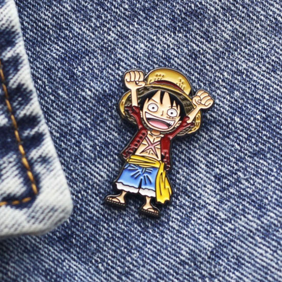 Значок металлический ONE PIECE Монки Д.Луффи, р-р 3х2,2см