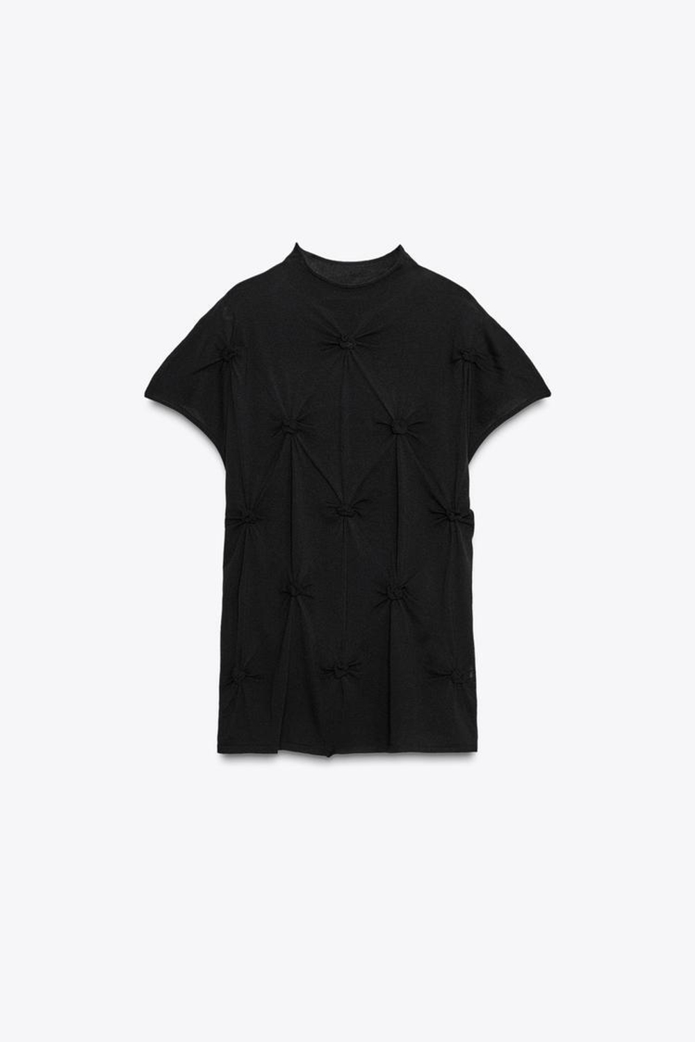 ZARA ТРИКОТАЖНЫЙ ТОП, ЧЕРНЫЙ