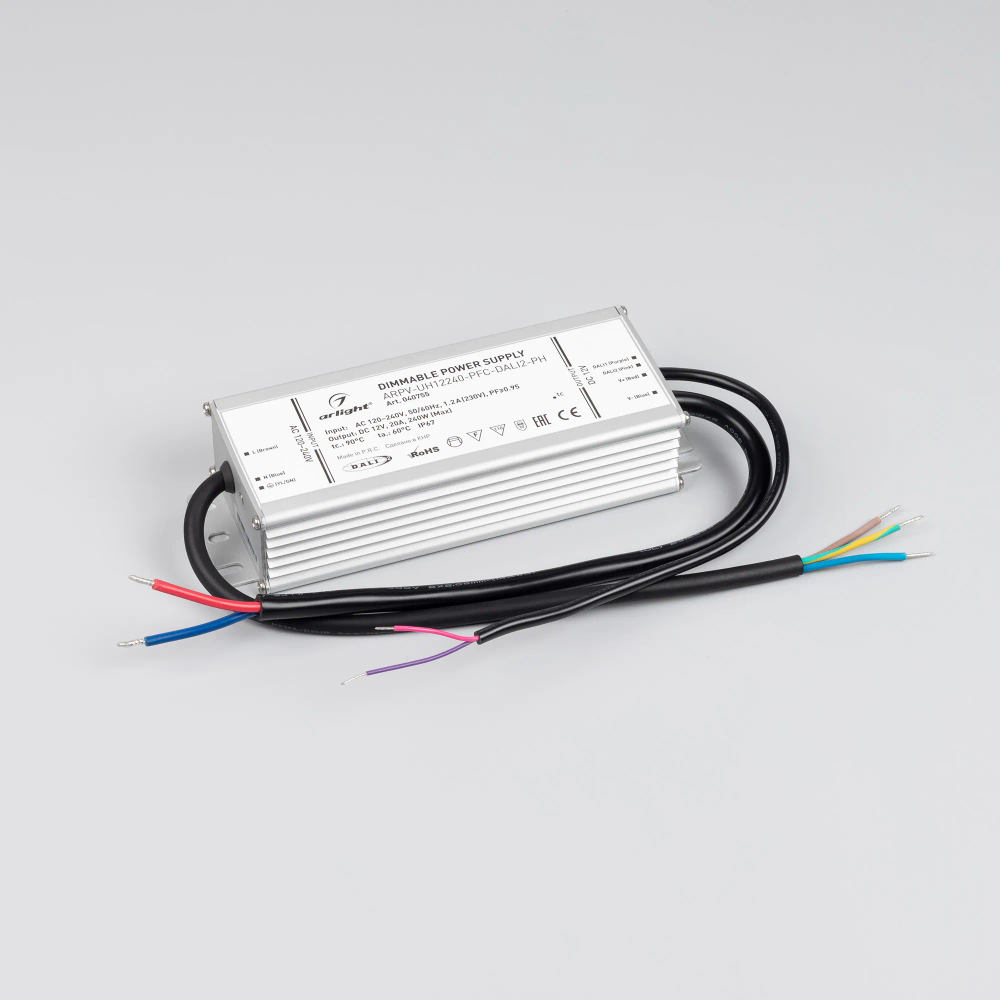 Блок питания ARPV-UH12240-PFC-DALI2-PH (12V, 20A, 240W) (Arlight, IP67 Металл, 7 лет) 040755