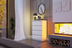 Комод Челси 800 (4 ящика), Белый глянец холодный, Белый