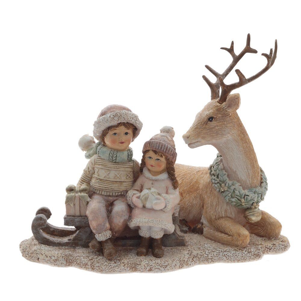 GAEM Фигурка декоративная "Олень и дети", L17 W11 H13,5 см
