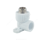 Угольник PP-R комбинированный белый Дн 20х3/4" НР с креплением VALFEX 10121120