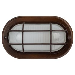 Светильник ЭРА НБО 04-60-022 Кантри дерево/стекло решетка IP54 E27 max 60Вт 232х140 овал орех