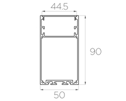 Профиль накладной алюминиевый LC-LP-9050-2 Anod