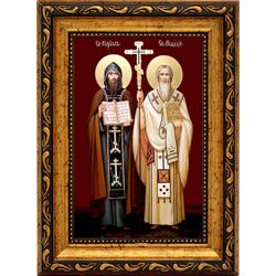 Кирилл и Мефодий Святые равноапостольные учители Словенские. Икона на холсте