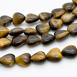 Тигровый глаз, сердце, размер около 10 мм, цена за 18-19 шт (1/2 нити)