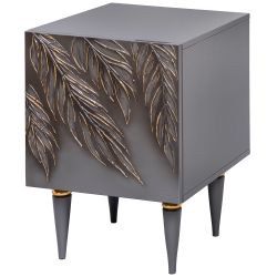 Тумба прикроватная Тропик Классика Серый Голд левая