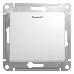 Выключатель 1-кл. СП Glossa 10А IP20 (сх. 1а) 10AX с подсветкой механизм бел. SE GSL000113