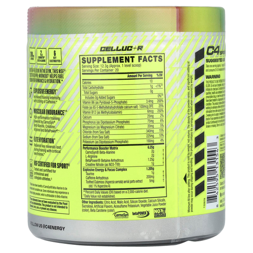 C4 / Cellucor, C4® Sport, предтренировочный комплекс, со вкусом арбуза, 246 г (8,7 унции)