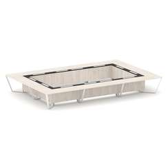 Steel Meet Стол переговорный прямоугольный KM-PR.B.SP-26K2 Денвер Светлый/Графит Глянец/Металл Белый