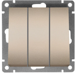 Выключатель трехклавишный UNIVersal серия афина, с/у, 10а, 220в, слоновая кость ivory A0043-I