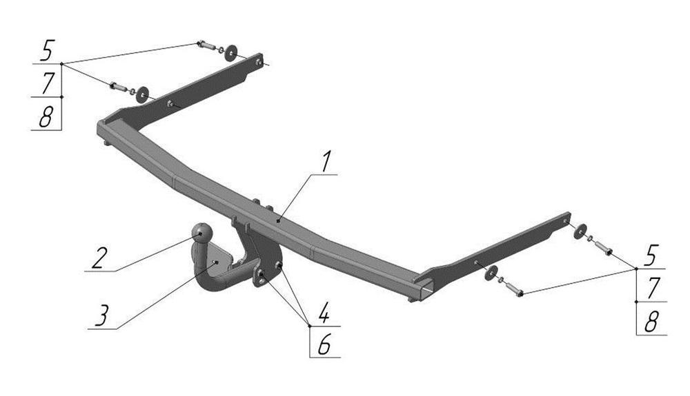 Фаркоп для Ford Focus хетчбек 2004-2019. Тип шара: A. Нагрузки: 1500/75 кг, FD 19