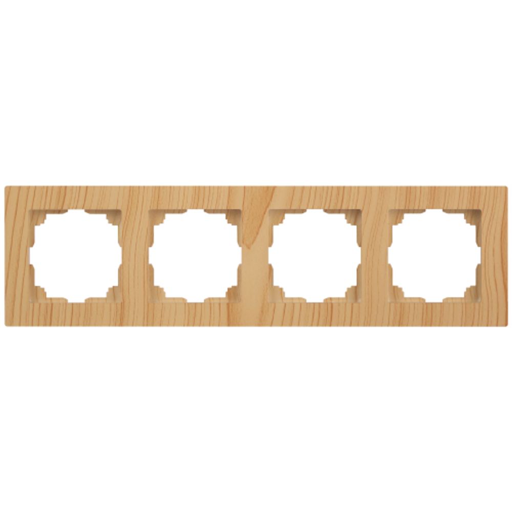 Рамка для розеток и выключателей Intro Accent 6-504-11 на 4 поста, СУ, сосна | Intro